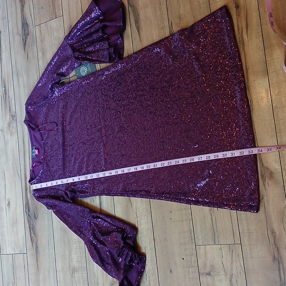 New Vince Camuto Dazzling Purple Shift Cocktail Mini Dress. Size XS - Picture 17 of 17